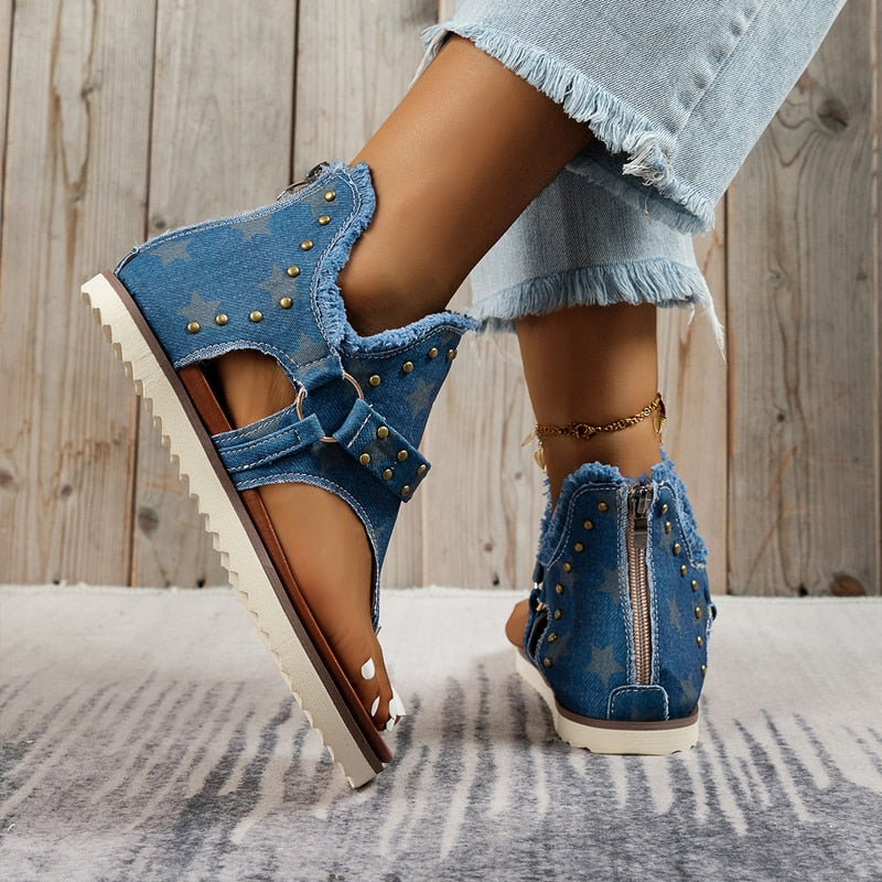 Summer Fip Flops Denim Sandals Ladies - myfunfarm