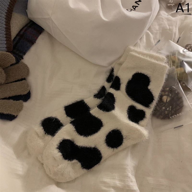 Milk Cow Autumn Socks Soft Warm  for Women - myfunfarm