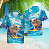 Funny Pig 3D Printed Beach Hawaiian Shirt