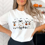 Pumpkin Ghost Cows Halloween Unisex T-Shirt