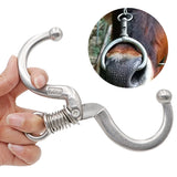 Farm Animals Stainless Steel Automatic Cow Spring Nose Pliers Cattle Baoding Ware Binding Tool Nose Clamp Traction Cattle Rings