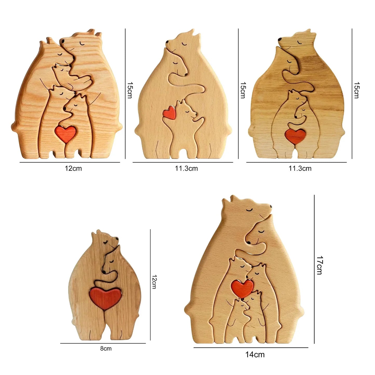Engraving DIY Bear Family Wooden Puzzle Personalized - myfunfarm