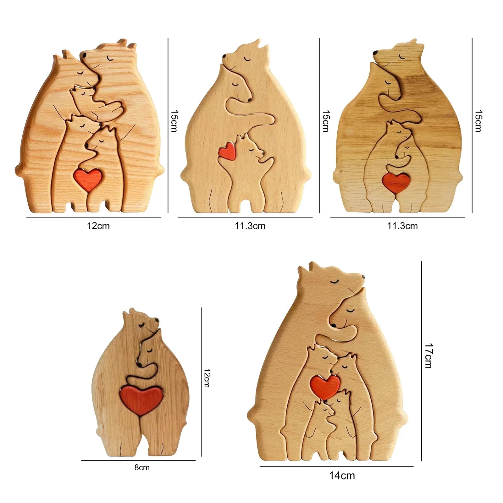 Engraving DIY Bear Family Wooden Puzzle Personalized - myfunfarm