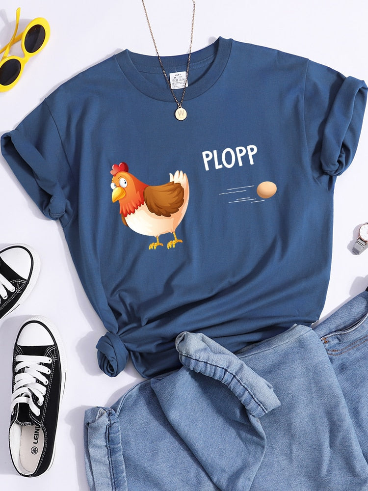 Funny T-Shirt Chicken Plopp