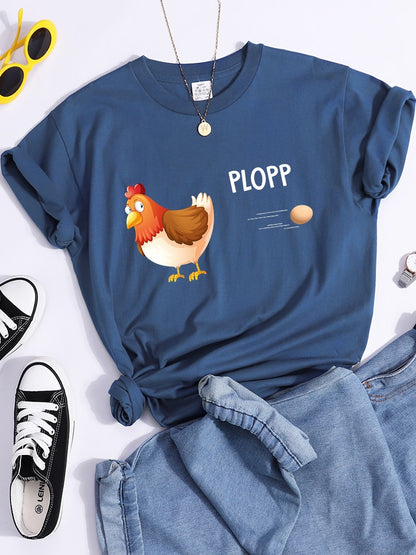 Funny T-Shirt Chicken Plopp
