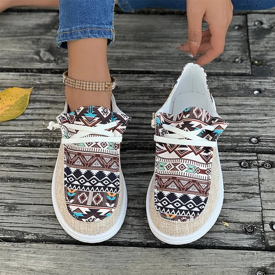 Boho pattern Women's Shoes Casual Comfortable Vintage - myfunfarm