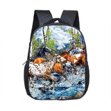 Horse Print Backpack Children School Bags