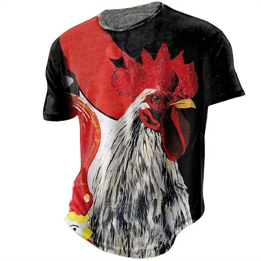 Rooster 3d Print Funny Unisex T-shirt