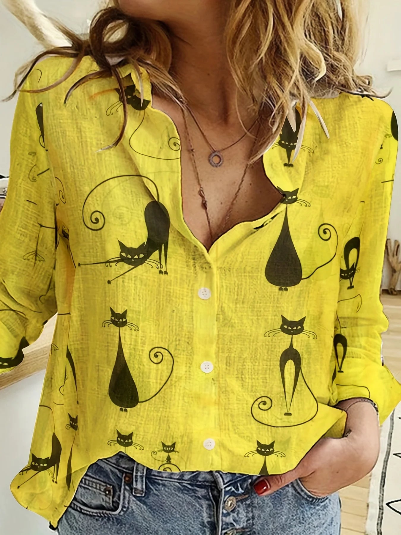 Long Sleeve  Women's Shirt for Cat Lovers - myfunfarm