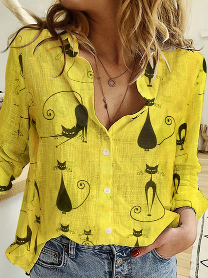 Long Sleeve  Women's Shirt for Cat Lovers - myfunfarm