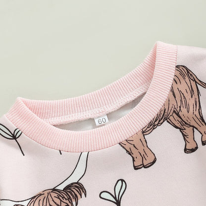 Baby Boys Girls Bodysuits Cattle Print