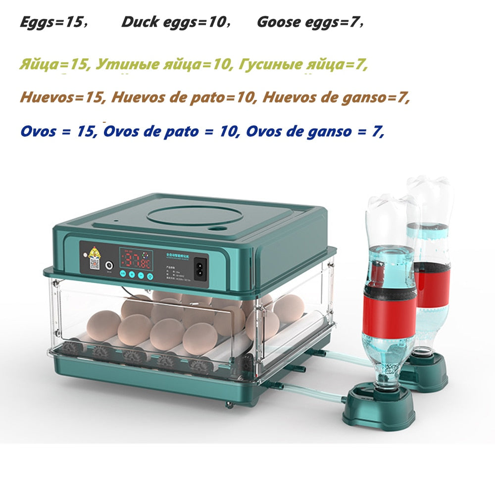 9/15/24/30 Brooder Eggs Incubator Fully Automatic  for Chicken Goose Quail Auto Turner Equipment Hatchery Poultry Tools - myfunfarm