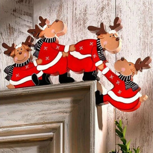 Christmas Decoration Wooden Santa Claus Elk