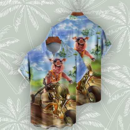 Pig Cartoon Hawaiian Shirts