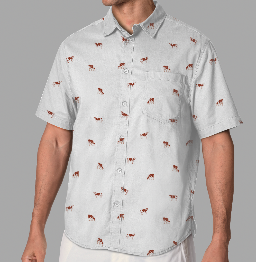 Ayrshires cattle icon pattern - Button Down Shirts for farmers