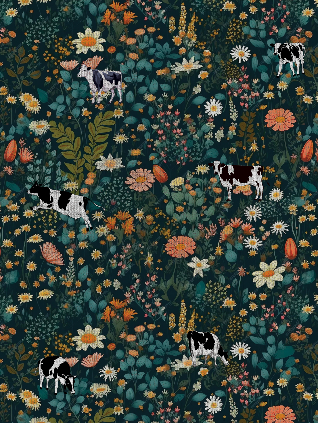 Floral Dairy cow - Button Down Shirts for farmers - myfunfarm