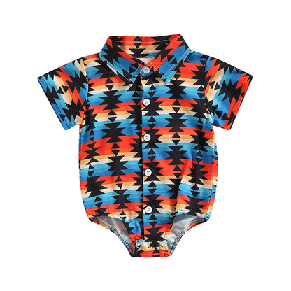 Summer Newborn Baby Boys Shirts Bodysuits 5 Colors Cattle Cactus Print - myfunfarm