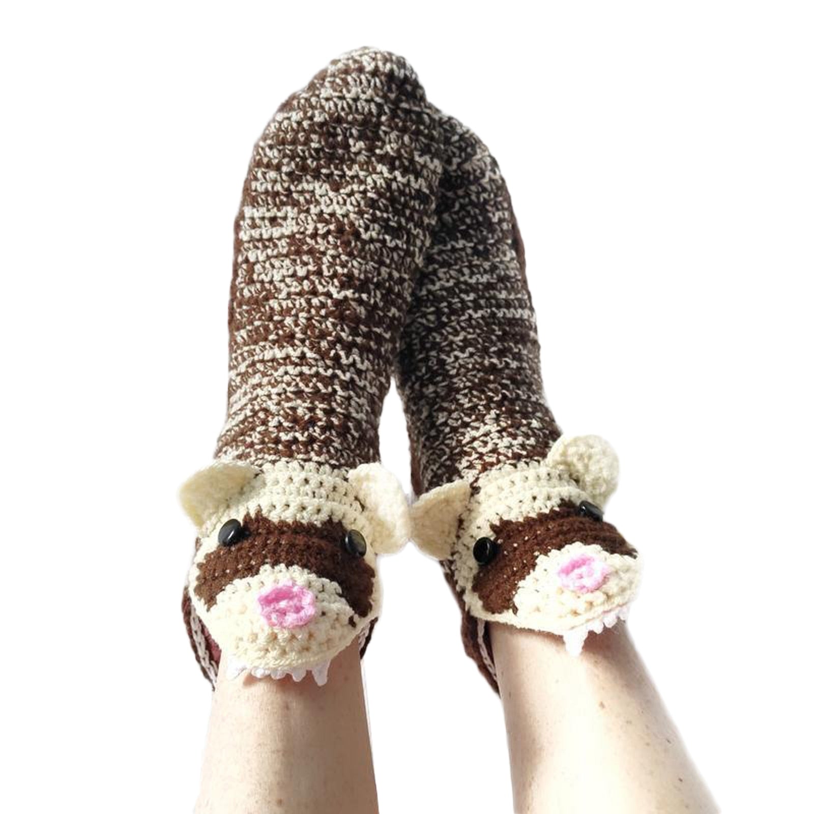 Winter Knitting Hand Crochet Women's Socks 3D Animals - myfunfarm