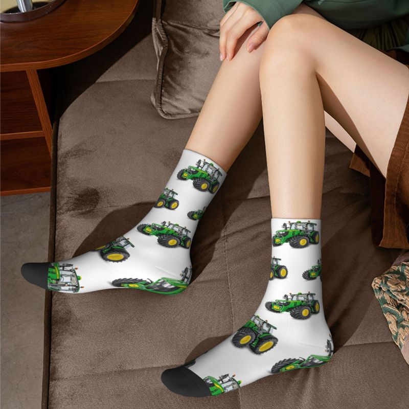 Tractor print Crew Unisex  Socks for farmer