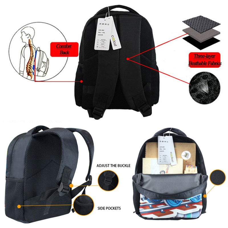 Farm Tractor Print Backpack Children School Bags