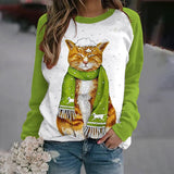 Cute Cat in Sweatshirts painting style