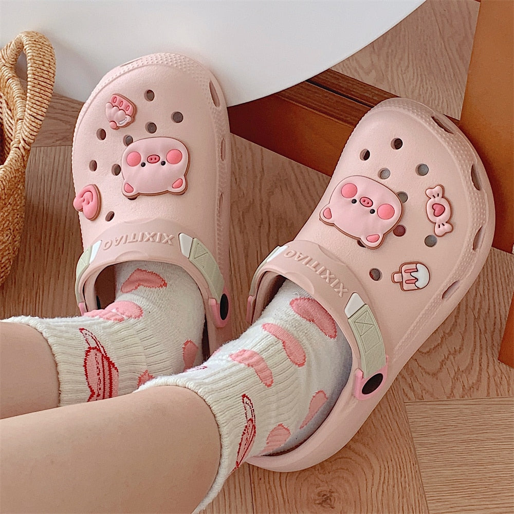 Soft Cute Pink Pig - Sandals Summer For Women - myfunfarm