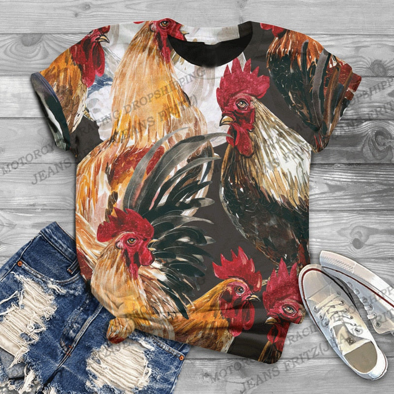 Chicken 3d Print Unisex T-shirt