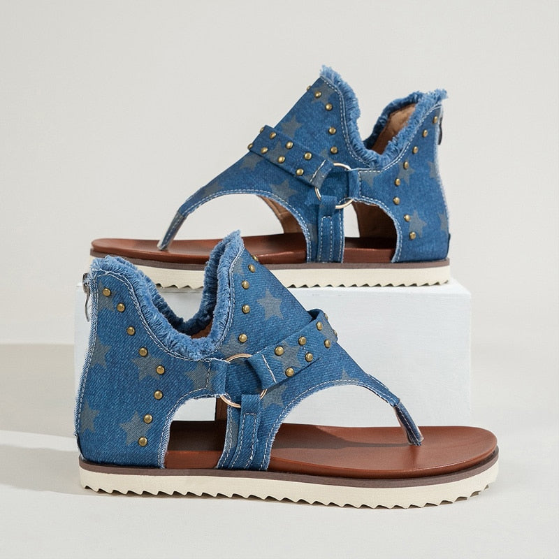 Summer Fip Flops Denim Sandals Ladies - myfunfarm