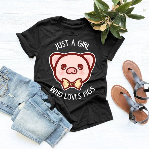 Just A Girl Who Loves Pigs unisex T-Shirt - myfunfarm