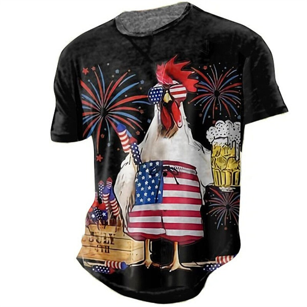 Rooster 3d Print Funny Unisex T-shirt