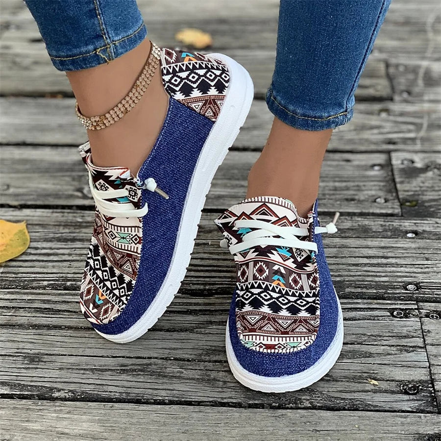 Boho pattern Women's Shoes Casual Comfortable Vintage - myfunfarm