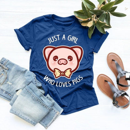 Just A Girl Who Loves Pigs unisex T-Shirt - myfunfarm