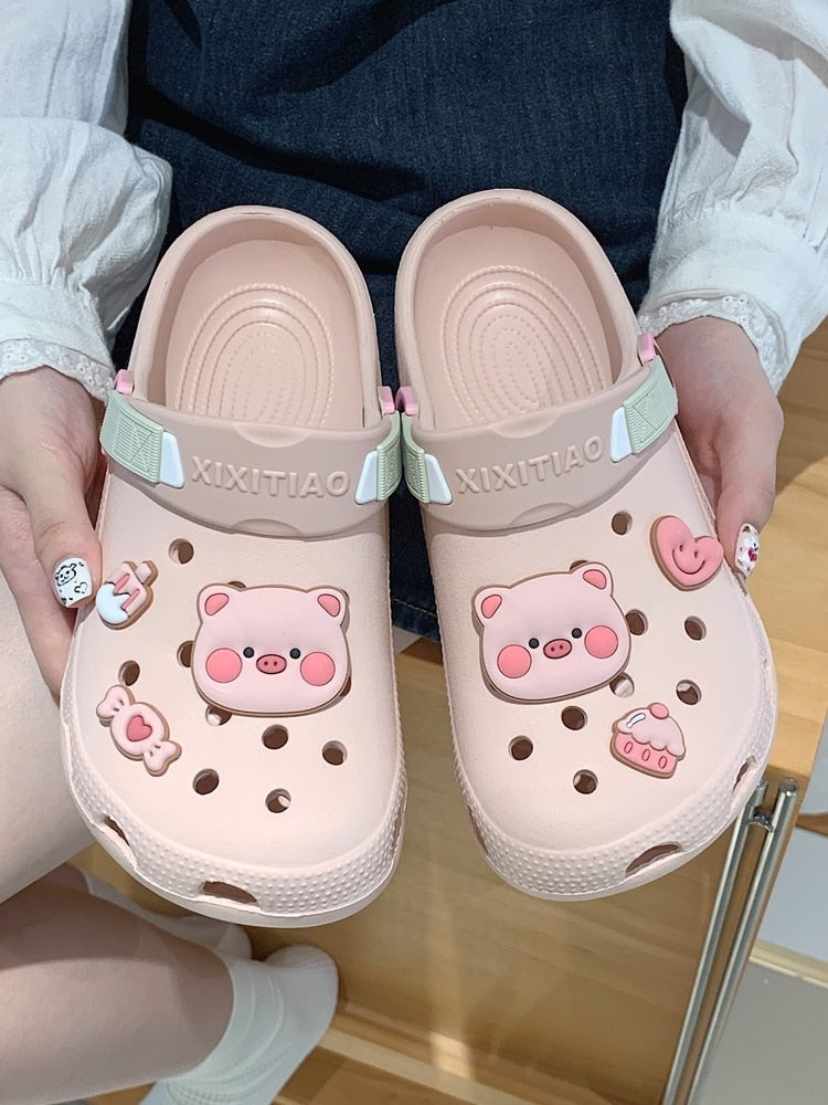 Soft Cute Pink Pig - Sandals Summer For Women - myfunfarm