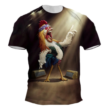 Rooster 3d Print Funny Unisex T-shirt
