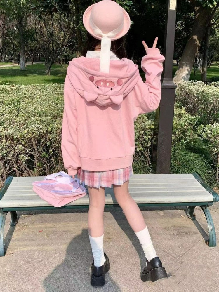 Autumn Winter  Hoodies Cute Pig Ears for Girl - myfunfarm