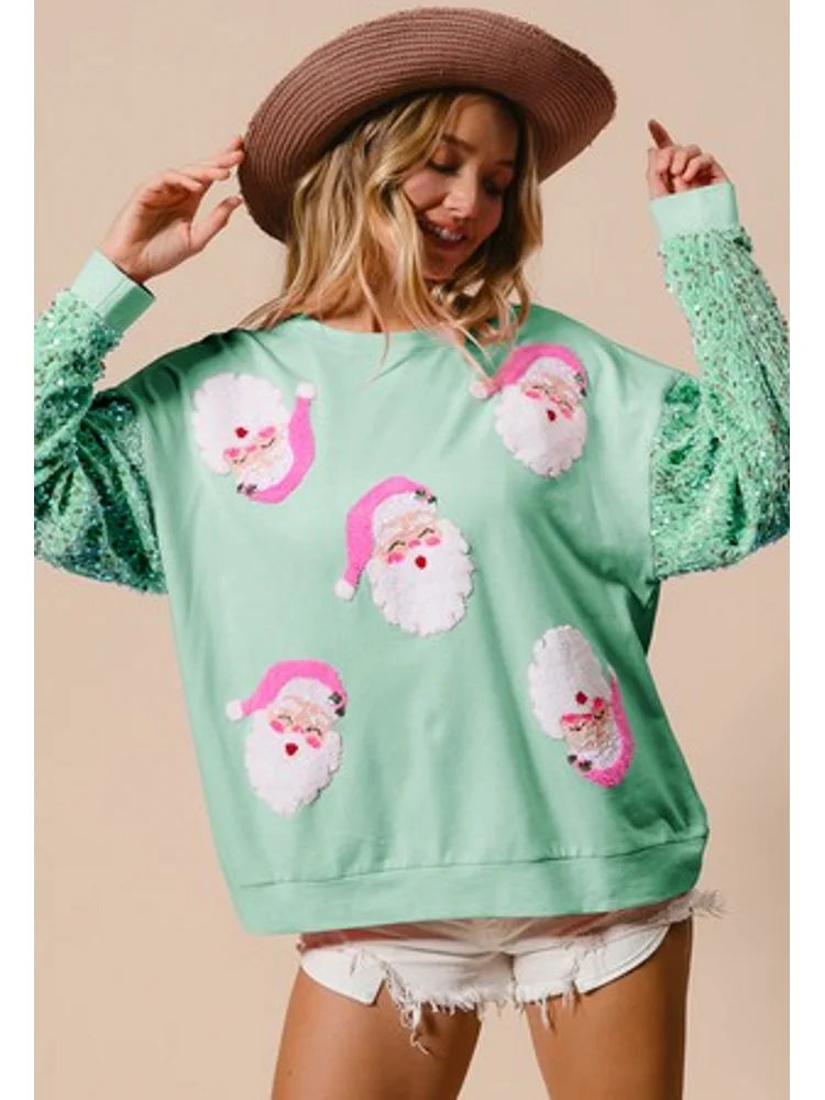 Glitter Women sweatshirt Merry Christmas - myfunfarm