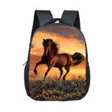 Horse Print Backpack Children School Bags