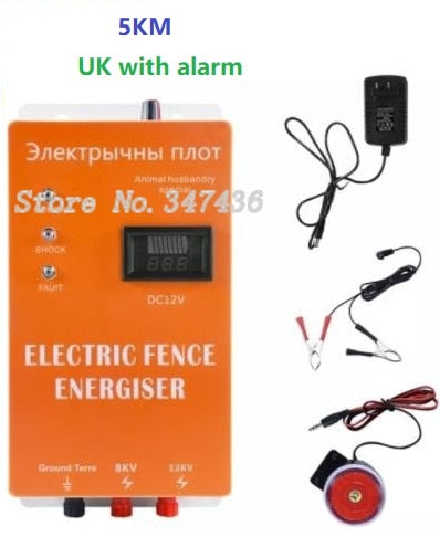 5KM/10/20KM Electric Fence Solar pulse Charger Controller Animal Horse Cattle Poultry Farm Shepherd Alert Livestock Tool