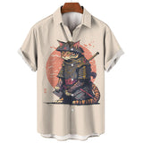 Hawaiian Shirts Japanese Art style Cat print