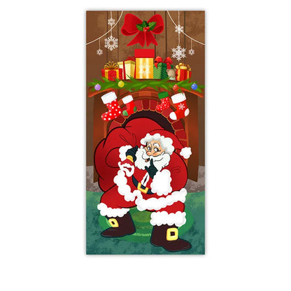 Christmas Outdoor Photo Santa Claus and Dog Background Hanging Decoration for Home