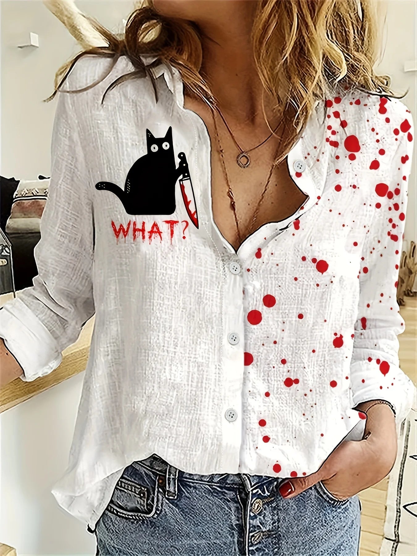 Long Sleeve  Women's Shirt for Cat Lovers
