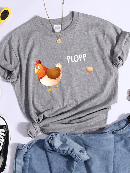 Funny T-Shirt Chicken Plopp