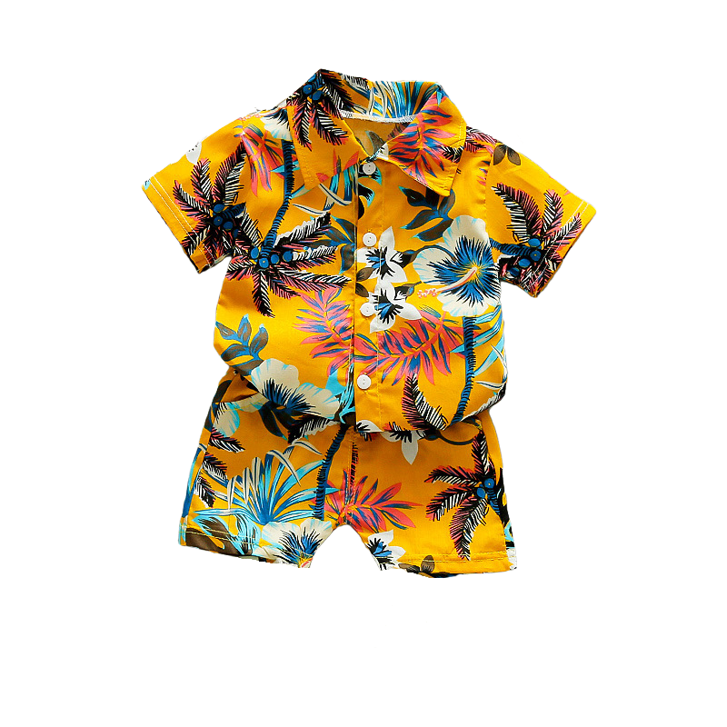 1-6 Year Children Set Hawaiian shirt and Shorts Floral Printed - myfunfarm