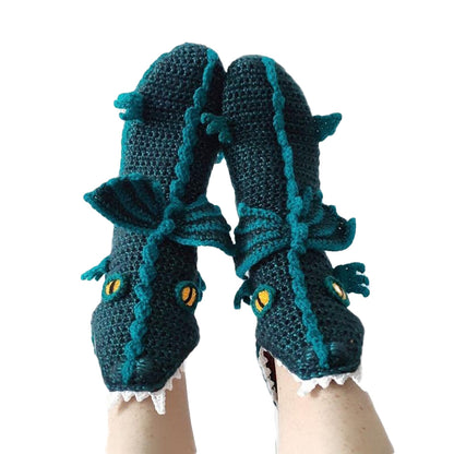Winter Knitting Hand Crochet Women's Socks 3D Animals - myfunfarm