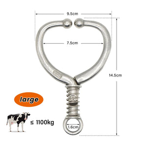 Farm Animals Stainless Steel Automatic Cow Spring Nose Pliers Cattle Baoding Ware Binding Tool Nose Clamp Traction Cattle Rings