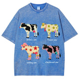 Cute Cartoon Cow Print T-Shirt