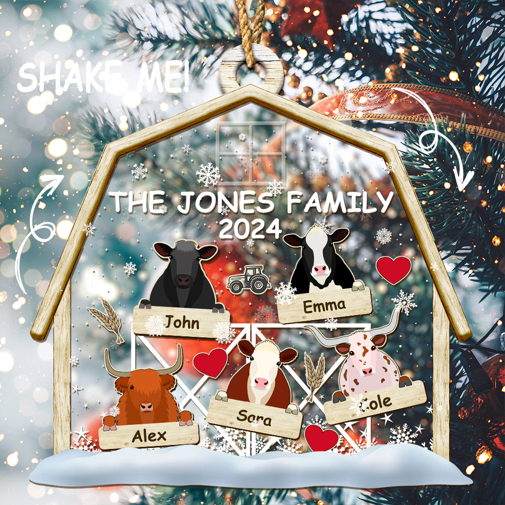 Personalized Cattle Shaker Ornament For Christmas - myfunfarm