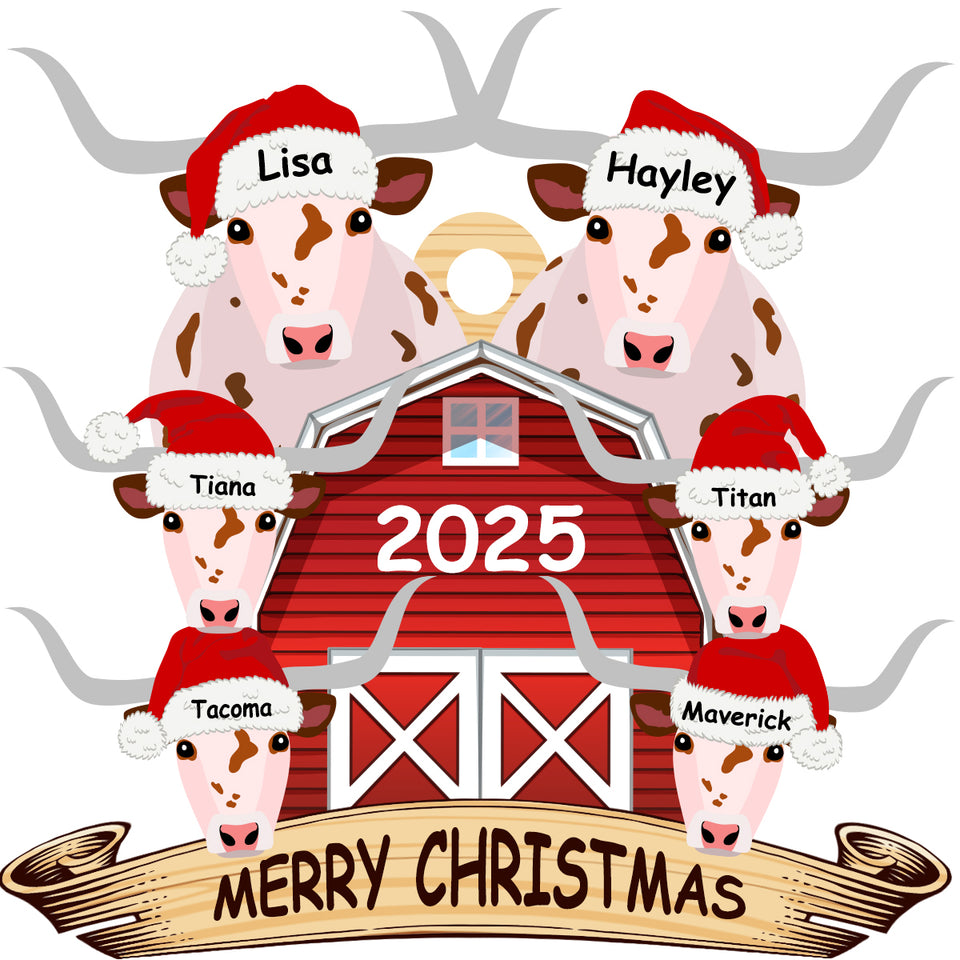 Personalized Wooden Ornament Rancher Cattle Breeds For Christmas
