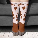 Funny Socks Cattle leg Cute Style Personalized name Gift for cow lovers