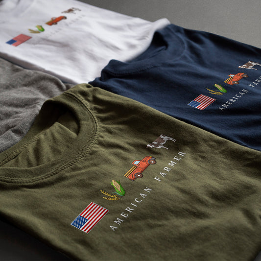 American Farmer Embroidered, Hoodie, T-shirt, Sweatshirt - myfunfarm